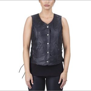 Viking Cycle black leader motorcycle vest